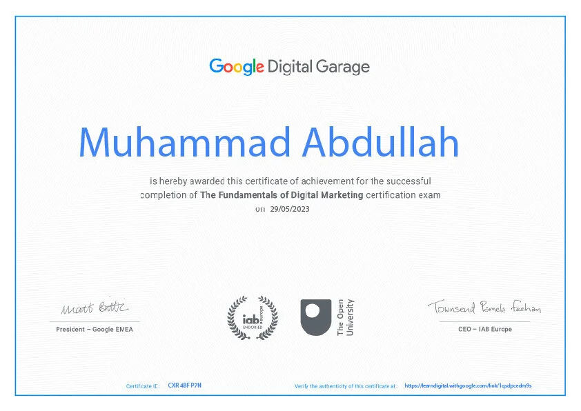 Certificate Image not found
